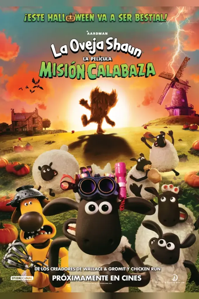 Cartel de La oveja shaun misión calabaza